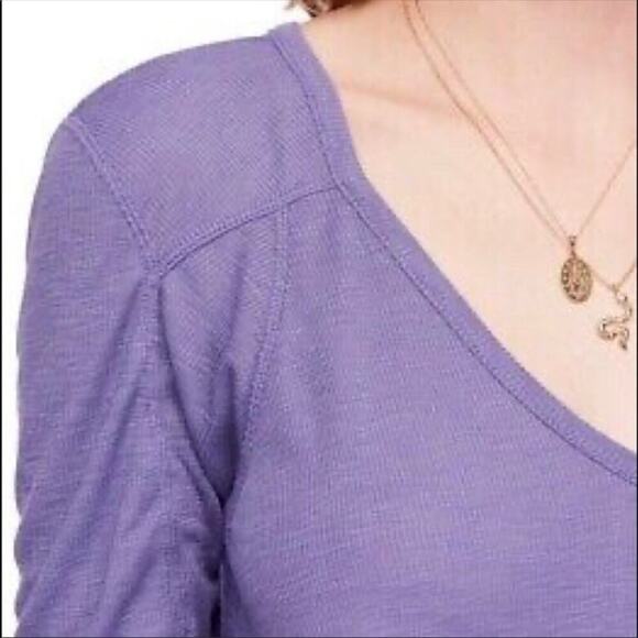 Free People Rock the Boat V neck Top in Purple - Picture 3 of 12